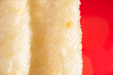 Detailed closeup macro photo of a Crinkled Potato Chip