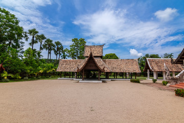 Fototapeta na wymiar Wat Ton Kain or Ton Kain temple ( Wat Intrarawat ),Ancient temple ,a wooden chapel , Chiangmai, Thailand 