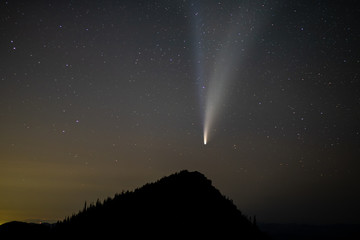 Neowise Comet at night, Mt Rainier National Park