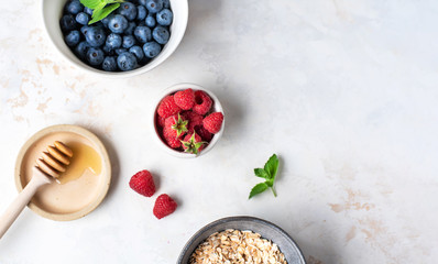 Healthy diet. Useful ingredients. Delicious summer berries. Useful nuts.