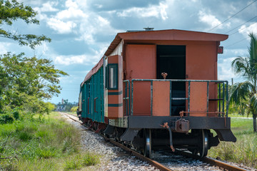 Old steam locomotives or railway trains