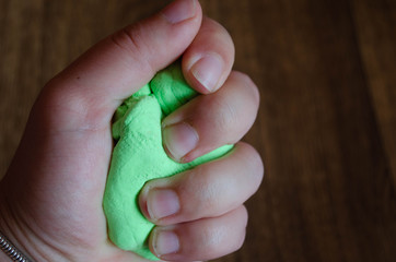 green lizard on hand