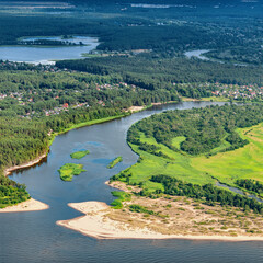 Fototapeta na wymiar aerial view over the Gauja river in Latvia