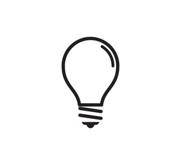 Bulb icon vector logo flat style illustration