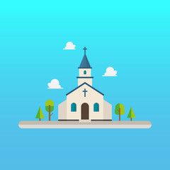 Church in flat style design