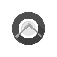 Flat design eating etiquette, knives signals. Don't like