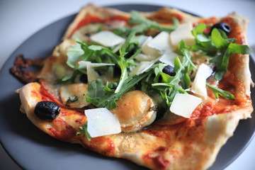 Home made healthy pizza with amazing toppings