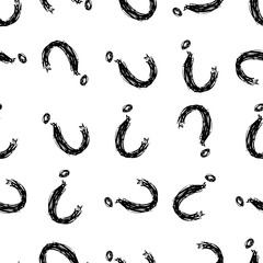Fototapeta premium Seamless pattern with doodle question mark symbol