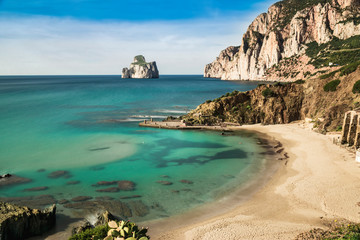 Fototapeta premium Pan di Zucchero near Masua, a hamlet of Iglesias, in the south-western part of Sardinia ( Sulcis )