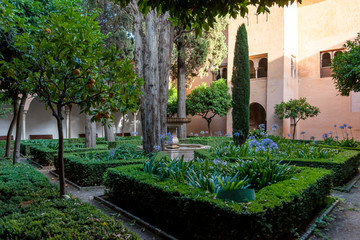 Alhambra gardens in Granada, Spain