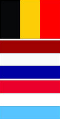 flags of benelux countries - obrazy, fototapety, plakaty