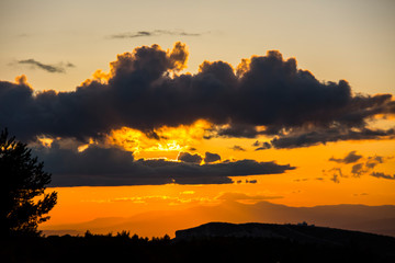 Spring sunset in Montsec, Lleida, Spain