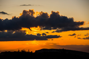 Spring sunset in Montsec, Lleida, Spain