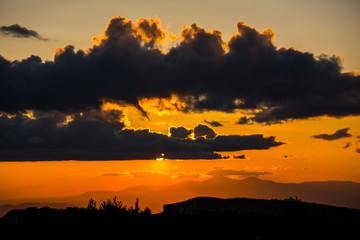 Spring sunset in Montsec, Lleida, Spain