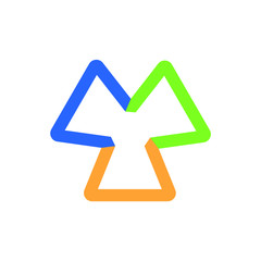 Technology - vector logo template for corporate identity. Abstract chip sign. Network, internet tech concept illustration. Triangle tech icon. Stock illustration