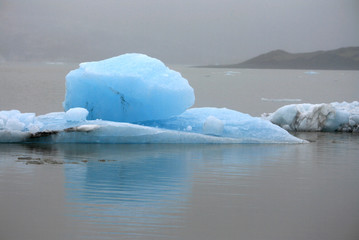 Block of Iceberg that left the ice floe in Iceland