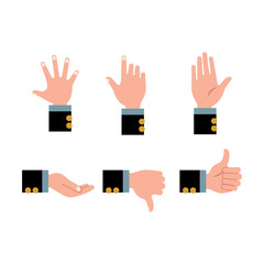 set hands with different signs