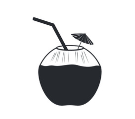 Coconut water icon. Vector coconut cocktail. coconut milk vector design