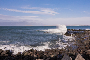 Waves at Seltjarnarnes shore