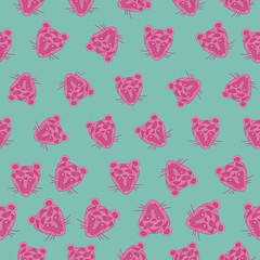 Colorful animal repeat pattern print on blue background