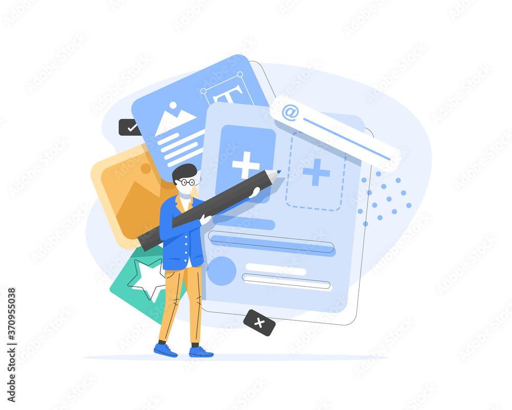 Poster designers are working on the desing of web page,web design, user interface ui and user experience ux