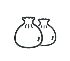 Dumpling icon. Simple outline isolated dumpling vector design. Asian food icon.  Khinkali icon. 
