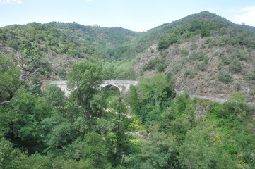 Fototapeta na wymiar le paysage du train de l’Ardèche