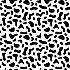 Seamless pattern. Abstract black spots. Vector background.