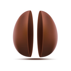 Realistic 3d Detailed Chocolate Egg Sweet Symbol of Easter. Vector