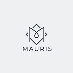 Letter M logo template. Unique modern creative elegant logotype. Vector icon.
