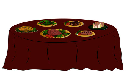 food on the table, asian food vector iluustration