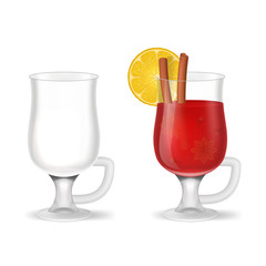 Realistic 3d Detailed Mulled Red Wine Set. Vector