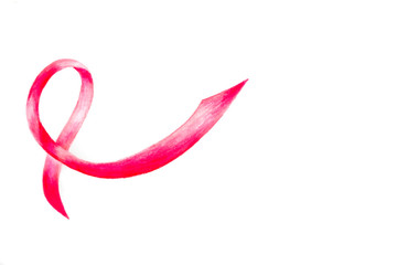 Breast cancer awareness month poster. Pink ribbon. Vector illustration.