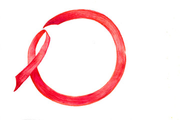 Breast cancer awareness month poster. Pink ribbon. Vector illustration.