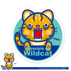 いきもの注意報：ヤマネコ出没注意サイン（英語）