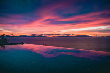 Fototapeta na wymiar Sunset view in Koh Yao Yai, island in the Andaman Sea between Phuket and Krabi Thailand