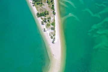 Aerial view of Laem Had Beach in Koh Yao Yai, island in the andaman sea between Phuket and Krabi Thailand