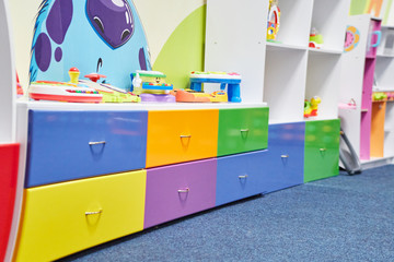 colorful cabinets in the children's room
