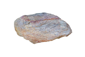 gneiss and schist rock isolated on a white background. metamorphic rock.