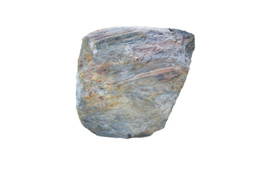 gneiss and schist rock isolated on a white background. metamorphic rock.