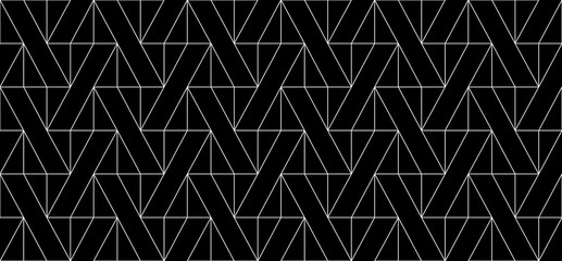 Seamless thin linear pattern with triangles. Abstract geometric low poly background. Stylish fractal texture.