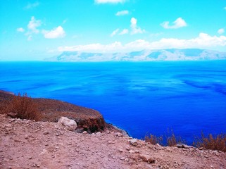 Fototapeta na wymiar Beautifull Seaview with rocky ground from Kissamos, Chania in Crete