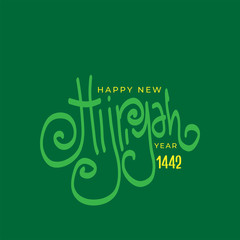 Naklejka premium vector illustration happy new Hijri year 1442 . Happy Islamic New Year. Graphic design for the decoration of gift certificates, logo, poster, banners and flyer