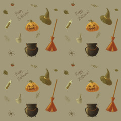 seamless pattern with Halloween elements
