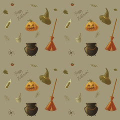 seamless pattern with Halloween elements