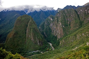Fototapeta na wymiar Machu Picchu, The Lost City of the Incas, Andean Cordillera in Peru