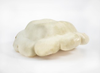 Custard Marrow or Custard Squash, cucurbita pepo, Vegetable against White Background