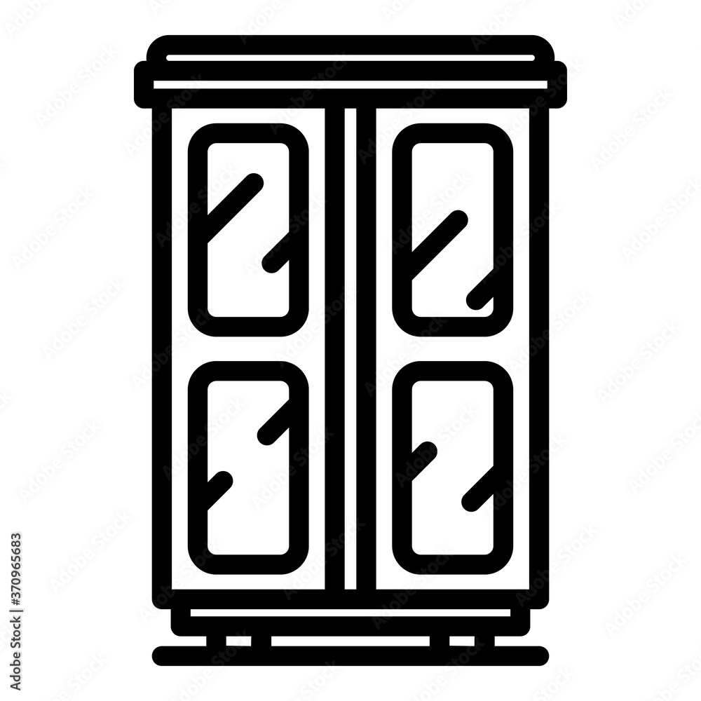 Poster mirror wardrobe icon. outline mirror wardrobe vector icon for web design isolated on white backgroun