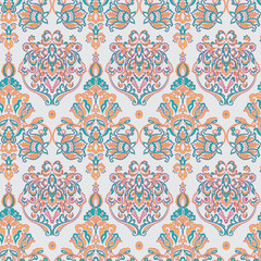 Vector floral wallpaper. Classic Baroque floral ornament. Seamless vintage pattern