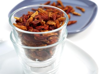 Bird Pepper, capsicum frutescens, Condiment in a Glass